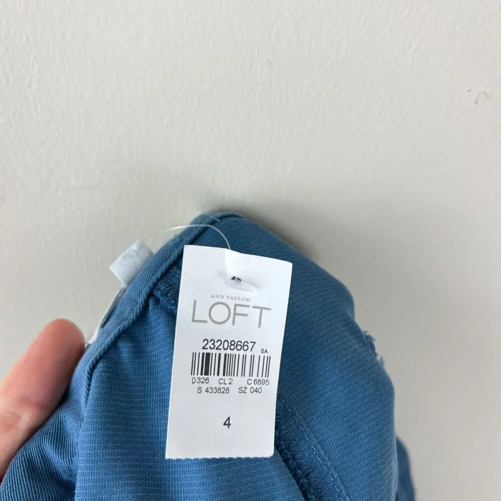 NWT LOFT Blue Lyocell Utility Zip Ankle Mid Rise Jogger Pants